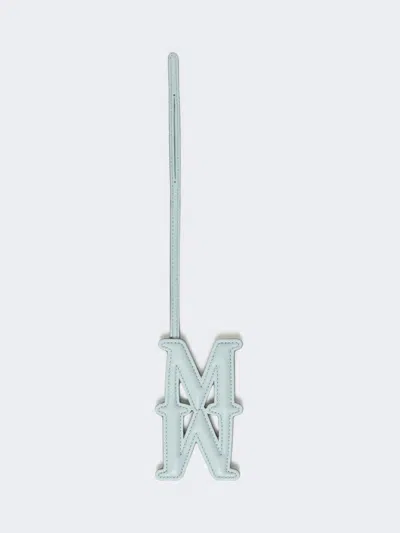 Max Mara Leather Monogram Charm In Blue