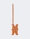 Max Mara Leather Monogram Charm In Orange