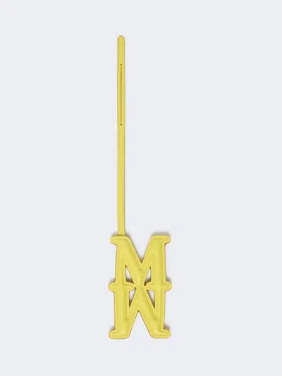 Max Mara Leather Monogram Charm In Yellow