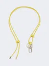 Max Mara Leather Monogram Strap With Pendant Detail In Yellow