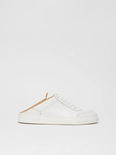 Max Mara Leather Mule Sneakers In White