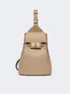 Max Mara Leather, One-shoulder Margaux Backpack In Brown