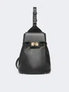 Max Mara Leather, One-shoulder Margaux Backpack In Black
