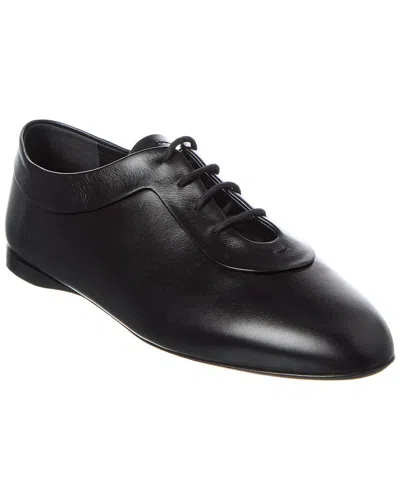 Max Mara Leather Oxford In Black
