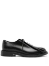 Max Mara Leather Derby. In Black