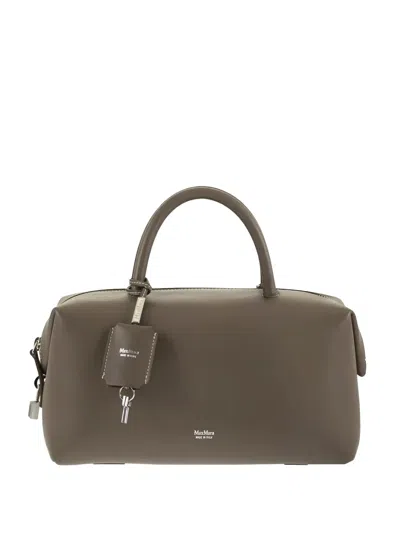 Max Mara Leather Padlock-detail Shoulder Bag In Black