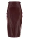 Max Mara Leather Panel Midi Skirt