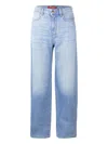Max Mara Leather-patch Jeans In Blue