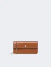 Max Mara Clutchy Grained Leather Clutch In Amber Brown
