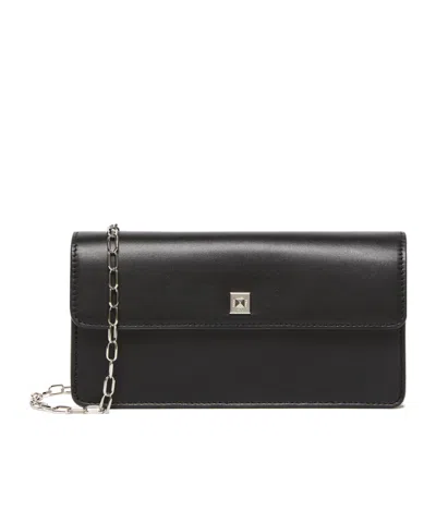 Max Mara Leather Phone Pouch In Black
