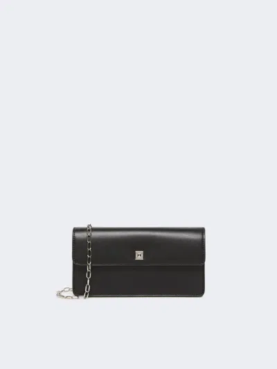 Max Mara Leather Phone Pouch In Black