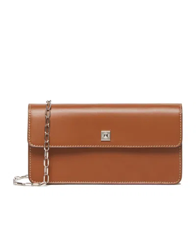 Max Mara Leather Phone Pouch In Brown