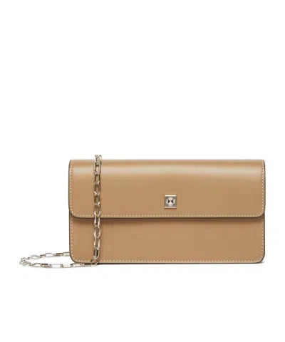 Max Mara Leather Phone Pouch In Brown