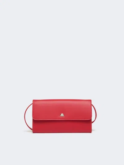 Max Mara Leather Phone Pouch In Red