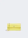 Max Mara Leather Phone Pouch In Yellow