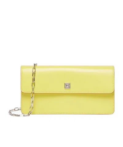 Max Mara Leather Phone Pouch In Yellow