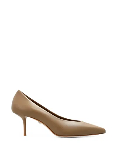 Max Mara Leather Pointed-toe Pumps In Brown