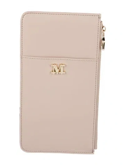 Pre-owned Max Mara Leather Printed Bifold Wallet In Neutral