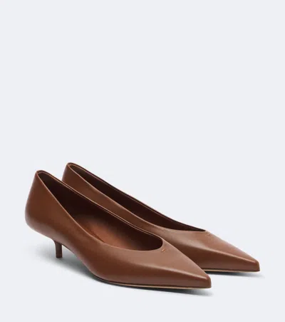 Max Mara Leather Pumps In Brown