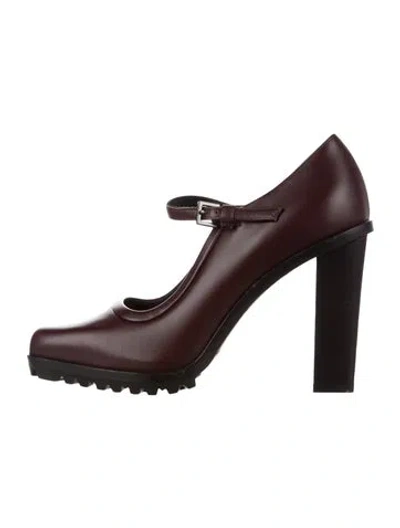 Pre-owned Max Mara Leather Pumps In Burgundy