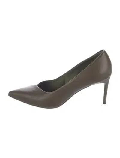 Pre-owned Max Mara Leather Pumps In Grey
