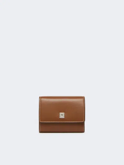 Max Mara Leather Purse In Amber Brown