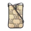 Max Mara Leather Raffia Phone Case Shoulder Bag In Sand