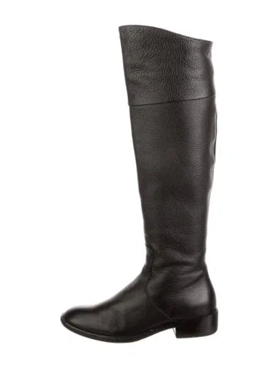 Pre-owned Max Mara Leather Riding Boots In Brown