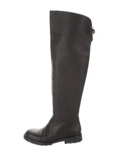 Pre-owned Max Mara Leather Riding Boots In Brown
