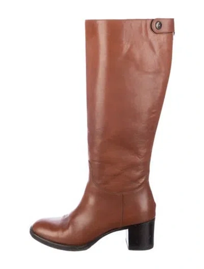 Pre-owned Max Mara Leather Riding Boots In Brown