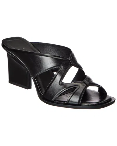Max Mara Leather Sandal In Black