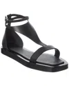 Max Mara Flat Open Square Toe Sandals For Women In Black