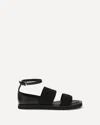 Max Mara Flat Sandals In Leather And Elasticated Webbing In Black