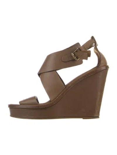 Pre-owned Max Mara Leather Sandals In Brown