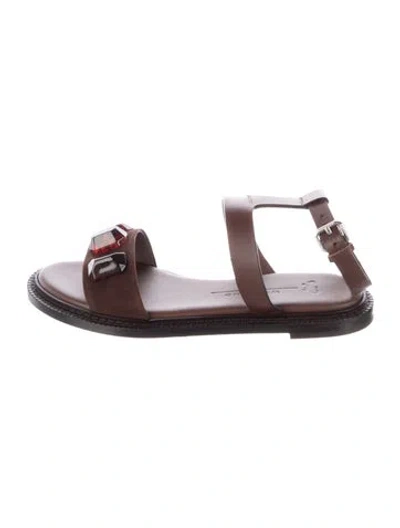 Pre-owned Max Mara Leather Sandals In Brown