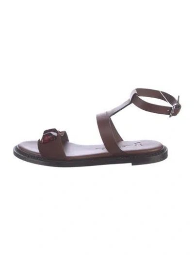 Pre-owned Max Mara Leather Sandals In Brown