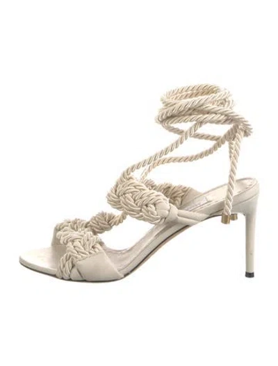Pre-owned Max Mara Leather Sandals In Neutral