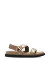 Max Mara Leather Slingback Sandals In Neutral