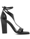 Max Mara Leather Sandals With Heel In Multi