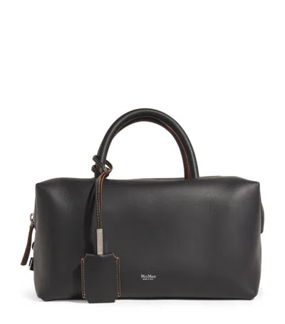 Max Mara Leather Satchel Top-handle Bag In Black