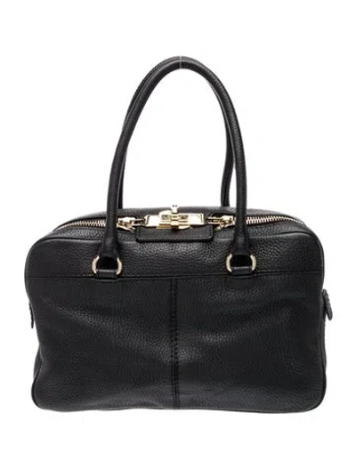 Pre-owned Max Mara Leather Shoulder Bag In Black