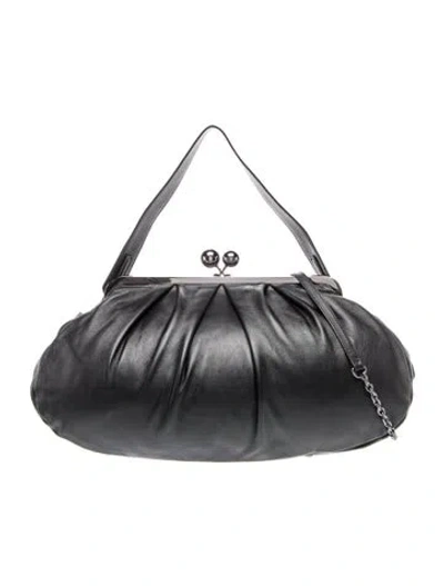 Pre-owned Max Mara Leather Shoulder Bag In Black
