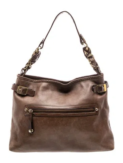 Pre-owned Max Mara Leather Shoulder Bag In Brown