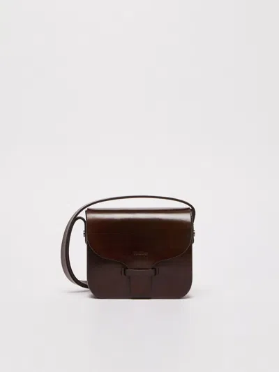 Max Mara Leather Shoulder Bag In Brown