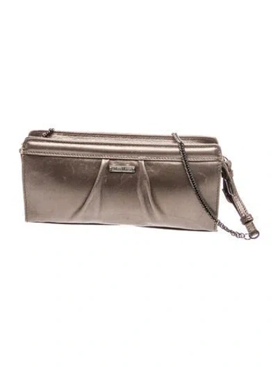 Pre-owned Max Mara Leather Shoulder Bag In Gray