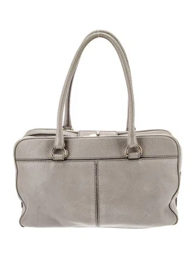 Pre-owned Max Mara Leather Shoulder Bag In Gray