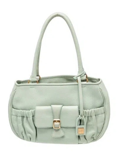 Pre-owned Max Mara Leather Shoulder Bag In Green