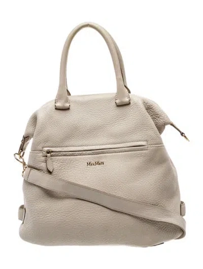 Pre-owned Max Mara Leather Shoulder Bag In Neutral