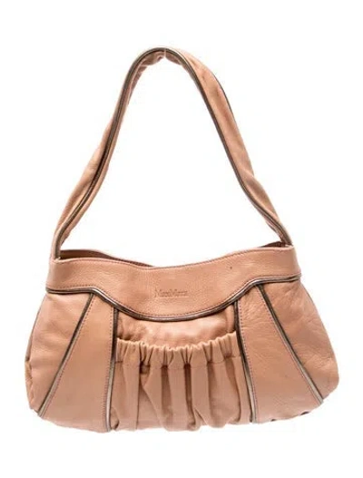Pre-owned Max Mara Leather Shoulder Bag In Neutral