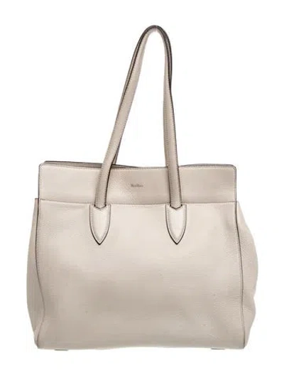 Pre-owned Max Mara Leather Shoulder Bag In Neutrals